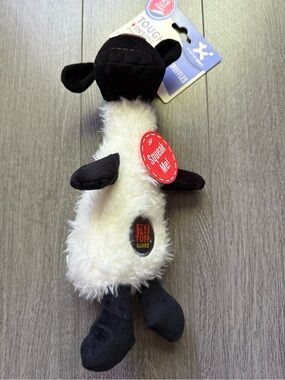 K9 Tuff Guard Squeak Plush Sheep Dog Toy “Scruffles”- Black & White